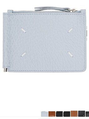 Maison Margiela Blue Four Stitches Wallet — Light Blue Leather